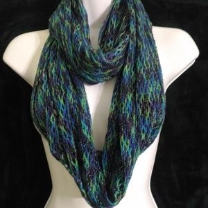 Steve Madden Sparkle Knit Infinity Scarf Blue/Grn